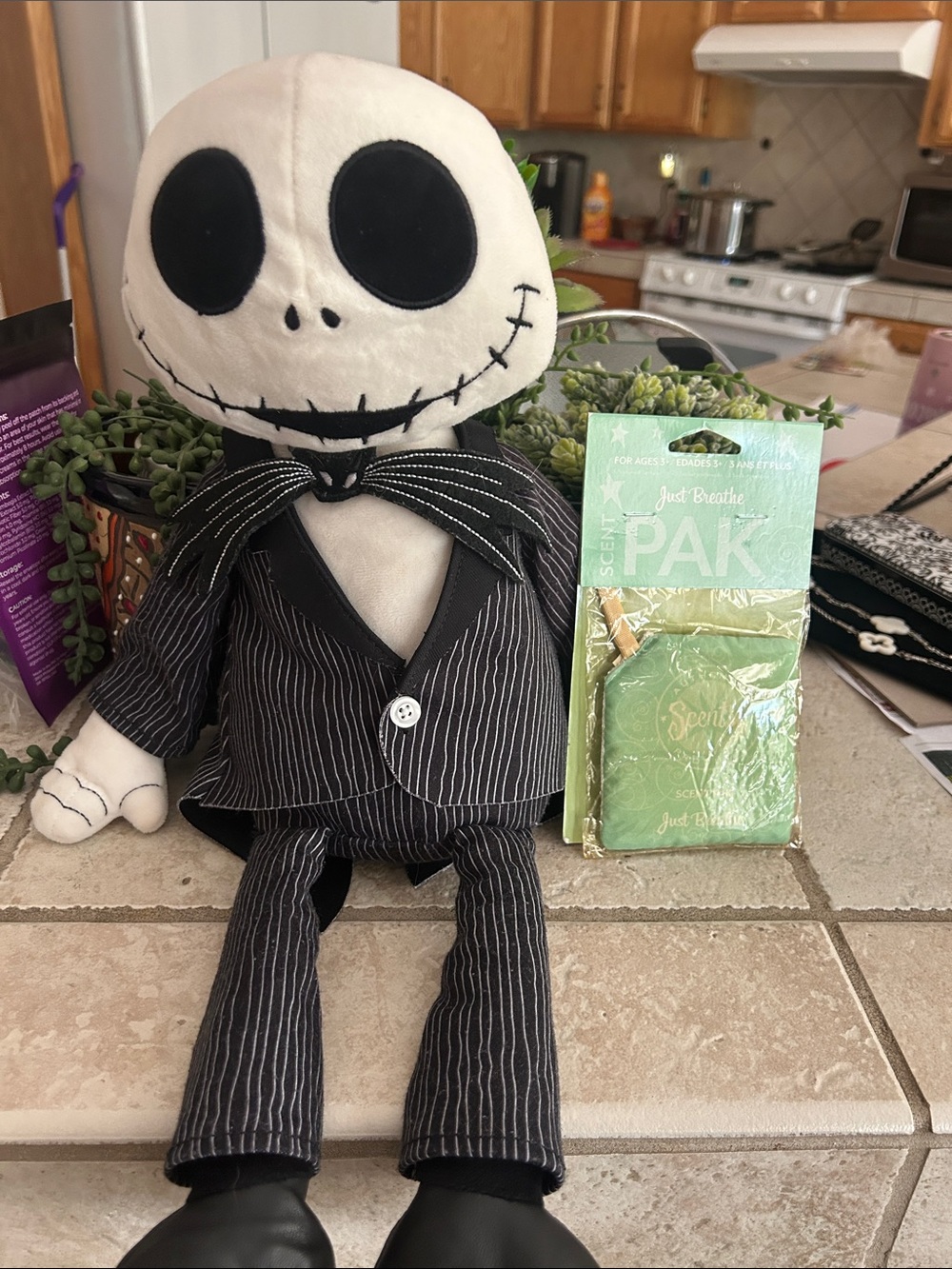 Scentsy Jack Skellington Plush in Black & White Pinstripe